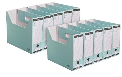 Kinstar 収納ボックス ファイルボックス 色厚板紙 A4 横 10個入り