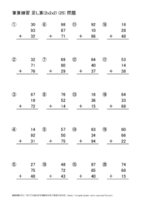 たし算の筆算(2x2x2)